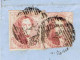 N°12A X 2 (1 Seul Margé) Oblit. P4 ANVERS + Lettre Et Contrat D'armement Du Steamer "GUSTAVE PASTOR" - 1858-1862 Médaillons (9/12)