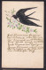 Swallow / Postcard Not Circulated, 2 Scans - Silhouette - Scissor-type