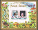 Nevis 432-433 Imperf, MNH. Michel Bl.6B-7B. Queen Mother, 85th Birthday. Fauna. - St.Kitts-et-Nevis ( 1983-...)