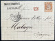 N°38 40c ORANGE CERES SUR LETTRE / MARSEILLE POUR MALAGA ESPAGNE / 11 JUIN 1872 / LAC - 1849-1876: Période Classique