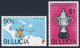 St Lucia 403-404,404a,MNH.Michel 396-397,Bl.9. World Cricket Cup,1976.Map. - St.Lucia (1979-...)