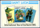 St Lucia 791-794,795,MNH.Mi 797-800,Bl.43. UN Youth Year IYY-1985.Illustrations. - St.Lucie (1979-...)