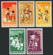 Surinam B127-B131, B129a, MNH. Mi 507-511, Bl.6. Welfare 1966. Children's Games. - Suriname