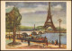 Ansichtskarte  Künstlerkarte DDR Maler GERHARD STENGEL Paris Eiffelturm 1970 - Paintings