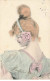 N°23916 - Fantaisie - Jeune Femme De Dos, Coiffé D'un Chignon Et D'une Rose - Femmes