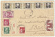 FRANCE 1934 Bande De 5x Timbres Anti-Tuberculeux /LSC Recom. De COURSAN (Aude) à BÂLE Affr. Yv.174, 258, 283, 289 & 296 - Tegen Tuberculose