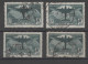 YT 321, 10FR TRAVERSEE ATLANTIQUE,  4 TIMBRES AVEC DIVERS OBLITERATIONS STAMPS BRIEFMARKEN - Usados