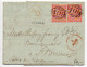 Jersey : Lettre De 1865 Pour La France - Affranchie 4p X2 D'Angleterre - Jersey