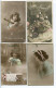 LOT 4 CPA Fantaisies * Petite Fille Fillette Prière D'Enfant Croix Heureux Anniversaire Fleurs Douce Pensée Jeune Femme - Sonstige & Ohne Zuordnung