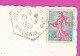 294120 / France - UZERCHE (Correze) La Perle Du Limousin Vue Generale PC 1960 USED 0.20 Fr. Semeuse Turquoise Et Rose - Covers & Documents