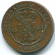1 CENT 1858 NETHERLANDS EAST INDIES INDONESIA Copper Colonial Coin #S10006.U.A - Nederlands-Indië