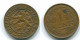 1 CENT 1963 ANTILLAS NEERLANDESAS Bronze Fish Colonial Moneda #S11096.E.A - Nederlandse Antillen