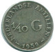 1/10 GULDEN 1959 NIEDERLÄNDISCHE ANTILLEN SILBER Koloniale Münze #NL12243.3.D.A - Nederlandse Antillen