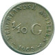 1/10 GULDEN 1962 ANTILLES NÉERLANDAISES ARGENT Colonial Pièce #NL12413.3.F.A - Nederlandse Antillen