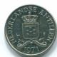 25 CENTS 1971 NETHERLANDS ANTILLES Nickel Colonial Coin #S11511.U.A - Nederlandse Antillen