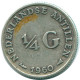 1/4 GULDEN 1960 NIEDERLÄNDISCHE ANTILLEN SILBER Koloniale Münze #NL11088.4.D.A - Netherlands Antilles