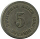 5 PFENNIG 1889 A DEUTSCHLAND Münze GERMANY #DB252.D.A - 5 Pfennig