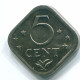 5 CENTS 1980 NIEDERLÄNDISCHE ANTILLEN Nickel Koloniale Münze #S12329.D.A - Nederlandse Antillen