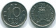 10 CENTS 1971 NIEDERLÄNDISCHE ANTILLEN Nickel Koloniale Münze #S13433.D.A - Niederländische Antillen