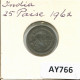 25 PAISE 1962 INDIEN INDIA Münze #AY766.D.A - Indien