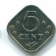 5 CENTS 1971 NETHERLANDS ANTILLES Nickel Colonial Coin #S12202.U.A - Nederlandse Antillen