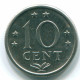 10 CENTS 1974 ANTILLES NÉERLANDAISES Nickel Colonial Pièce #S13500.F.A - Antilles Néerlandaises