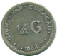 1/4 GULDEN 1944 CURACAO NIEDERLANDE SILBER Koloniale Münze #NL10654.4.D.A - Curaçao
