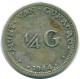 1/4 GULDEN 1944 CURACAO NEERLANDÉS NETHERLANDS PLATA Colonial #NL10688.4.E.A - Curacao