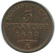 PRUSSIA 3 PFENNIG 1867 A Hannover German States #DE10564.13.U.A - Other & Unclassified