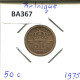 50 CENTIMES 1975 FRENCH Text BELGIQUE BELGIUM Pièce #BA367.F.A - 50 Cents