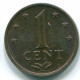 1 CENT 1974 ANTILLES NÉERLANDAISES Bronze Colonial Pièce #S10664.F.A - Nederlandse Antillen