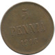 5 PENNIA 1916 FINLANDIA FINLAND Moneda RUSIA RUSSIA EMPIRE #AB155.5.E.A - Finnland