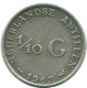 1/10 GULDEN 1963 NIEDERLÄNDISCHE ANTILLEN SILBER Koloniale Münze #NL12636.3.D.A - Niederländische Antillen