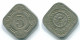 5 CENTS 1965 NETHERLANDS ANTILLES Nickel Colonial Coin #S12443.U.A - Nederlandse Antillen