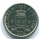 10 CENTS 1974 ANTILLES NÉERLANDAISES Nickel Colonial Pièce #S13523.F.A - Niederländische Antillen