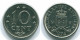 10 CENTS 1974 ANTILLES NÉERLANDAISES Nickel Colonial Pièce #S13523.F.A - Antilles Néerlandaises