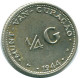 1/4 GULDEN 1944 CURACAO Netherlands SILVER Colonial Coin #NL10571.4.U.A - Curacao