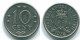 10 CENTS 1974 NETHERLANDS ANTILLES Nickel Colonial Coin #S13520.U.A - Nederlandse Antillen