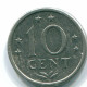 10 CENTS 1971 NETHERLANDS ANTILLES Nickel Colonial Coin #S13488.U.A - Nederlandse Antillen