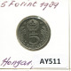 5 FORINT 1989 HONGRIE HUNGARY Pièce #AY511.F.A - Hungary