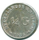 1/4 GULDEN 1956 NIEDERLÄNDISCHE ANTILLEN SILBER Koloniale Münze #NL10936.4.D.A - Niederländische Antillen