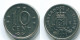 10 CENTS 1971 ANTILLES NÉERLANDAISES Nickel Colonial Pièce #S13467.F.A - Antilles Néerlandaises