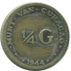 1/4 GULDEN 1944 CURACAO NÉERLANDAIS NETHERLANDS ARGENT Colonial Pièce #NL10714.4.F.A - Curacao