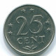 25 CENTS 1970 ANTILLAS NEERLANDESAS Nickel Colonial Moneda #S11444.E.A - Nederlandse Antillen