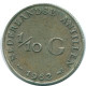 1/10 GULDEN 1962 ANTILLAS NEERLANDESAS PLATA Colonial Moneda #NL12453.3.E.A - Antilles Néerlandaises