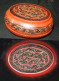 Newer Burma 2 Piece Soapbox Hand-painted, Hand Etched Covered Box Intricate Work Ca 1950-1970 - Art Asiatique