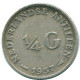 1/4 GULDEN 1957 ANTILLAS NEERLANDESAS PLATA Colonial Moneda #NL10991.4.E.A - Antilles Néerlandaises
