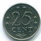 25 CENTS 1975 ANTILLAS NEERLANDESAS Nickel Colonial Moneda #S11619.E.A - Niederländische Antillen