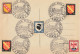 EXPOSITION PHILATELIQUE DE PAU 1947 / 2 SCANS / VERSO 5 BLASONS - 1921-1960: Modern Tijdperk