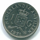 1 GULDEN 1971 ANTILLAS NEERLANDESAS Nickel Colonial Moneda #S11990.E.A - Nederlandse Antillen